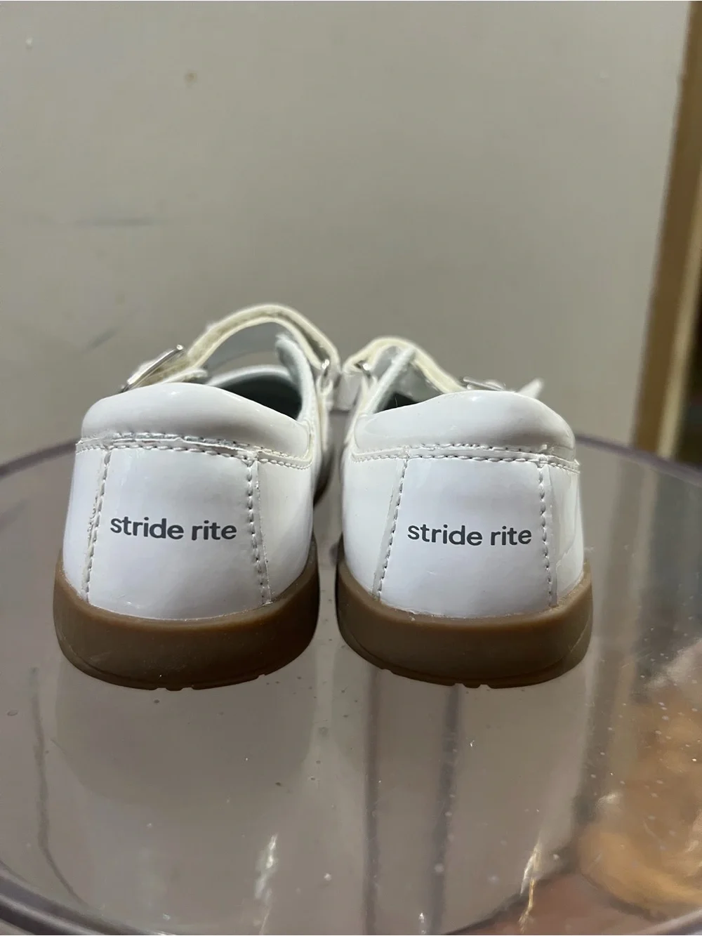 Stride Rite White Girls' Mary Jane Dress Shoes with Flower Accent